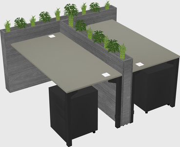 Rectangular shared desk