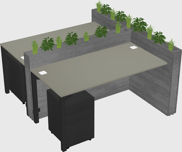 Rectangular shared desk