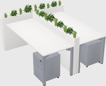 Rectangular shared desk