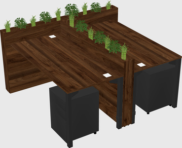 Rectangular shared desk