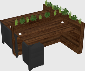Rectangular shared desk