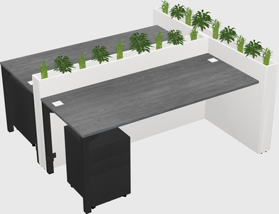 Rectangular shared desk