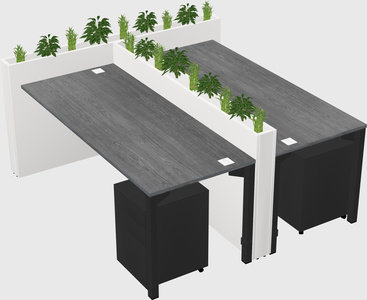 Rectangular shared desk