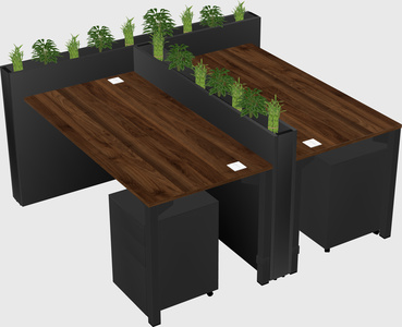 Rectangular shared desk