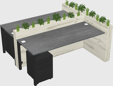 Rectangular shared desk