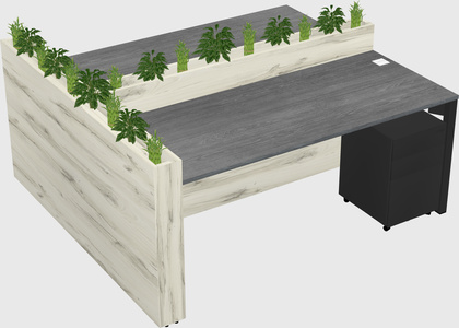 Rectangular shared desk