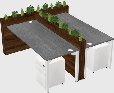 Rectangular shared desk