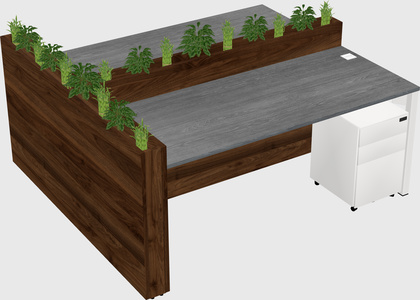 Rectangular shared desk
