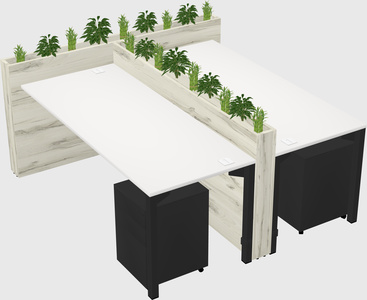 Rectangular shared desk