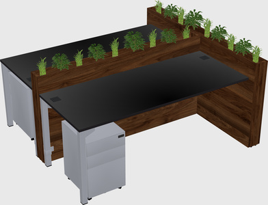 Rectangular shared desk