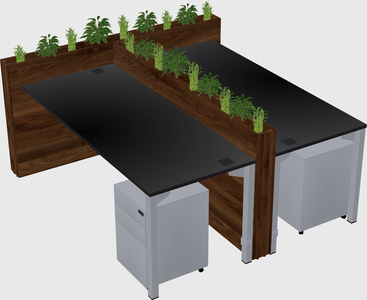 Rectangular shared desk