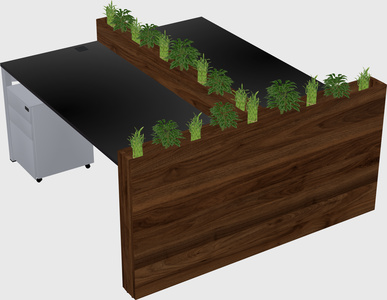 Rectangular shared desk