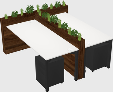 Rectangular shared desk
