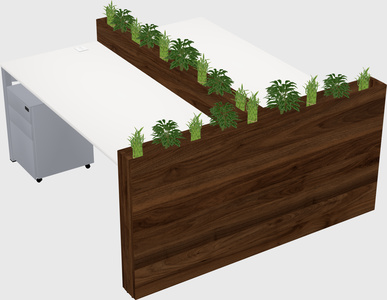 Rectangular shared desk