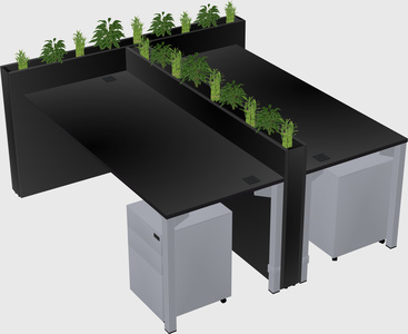 Rectangular shared desk