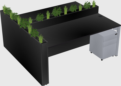 Rectangular shared desk