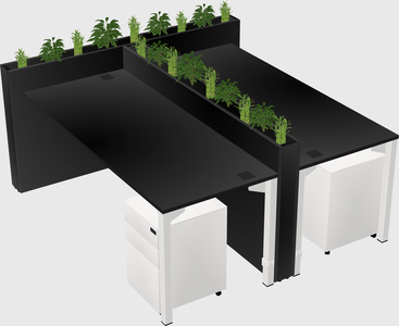 Rectangular shared desk