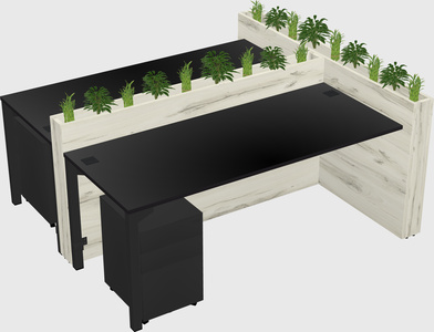 Rectangular shared desk