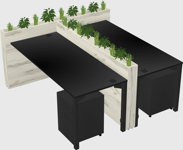 Rectangular shared desk
