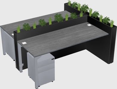 Rectangular shared desk