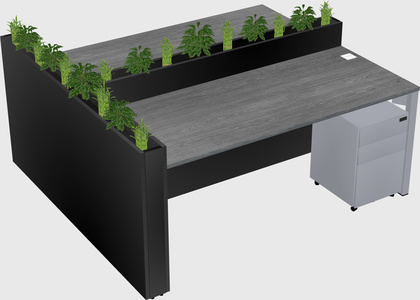 Rectangular shared desk