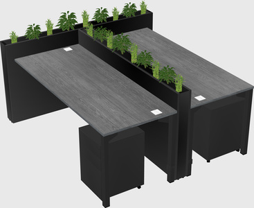 Rectangular shared desk