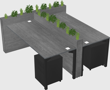 Rectangular shared desk