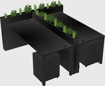 Rectangular shared desk