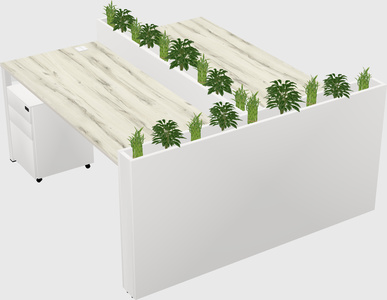 Rectangular shared desk
