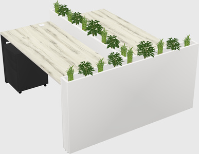 Rectangular shared desk