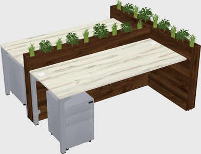 Rectangular shared desk