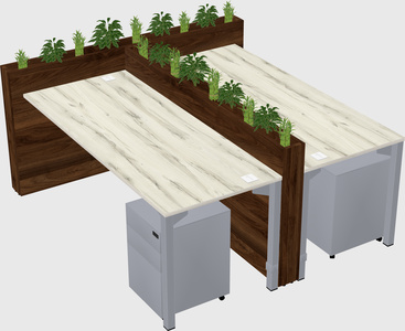 Rectangular shared desk