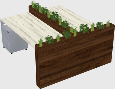 Rectangular shared desk