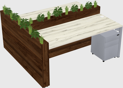 Rectangular shared desk