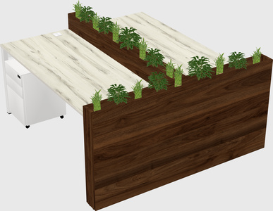 Rectangular shared desk