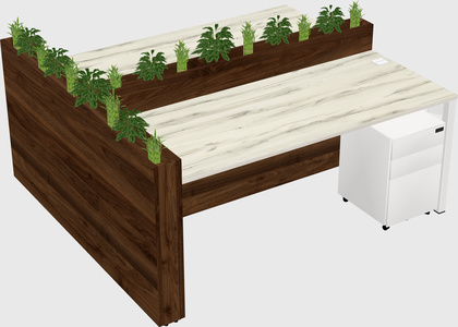 Rectangular shared desk