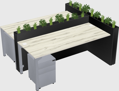 Rectangular shared desk