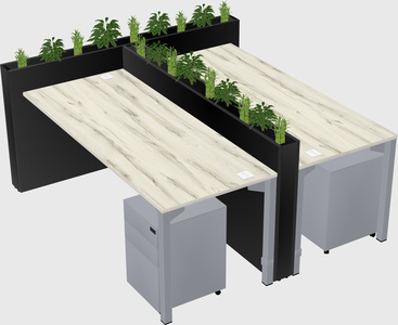 Rectangular shared desk
