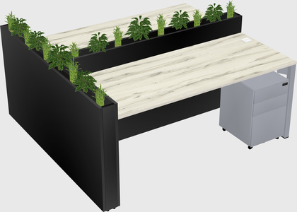 Rectangular shared desk