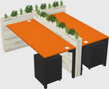 Rectangular shared desk