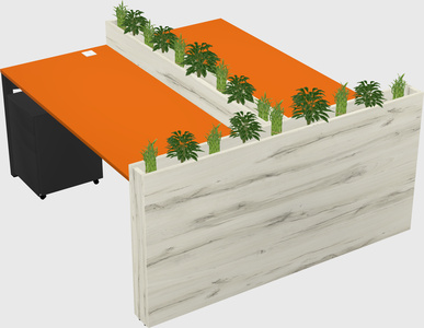 Rectangular shared desk