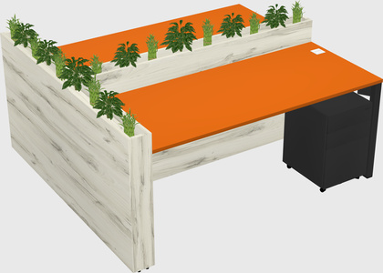Rectangular shared desk