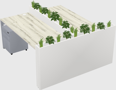 Rectangular shared desk