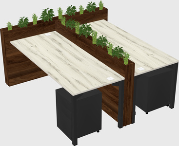 Rectangular shared desk