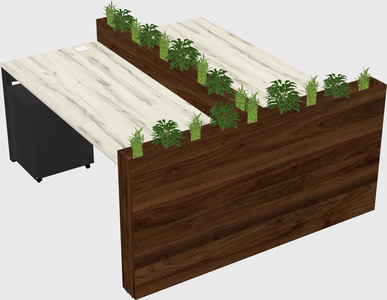 Rectangular shared desk
