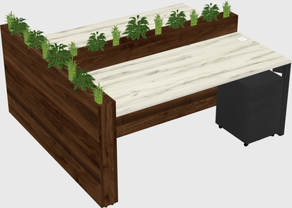 Rectangular shared desk