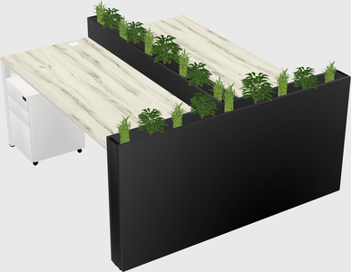 Rectangular shared desk