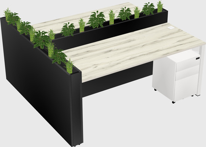 Rectangular shared desk