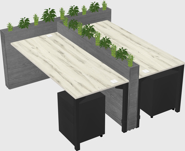 Rectangular shared desk