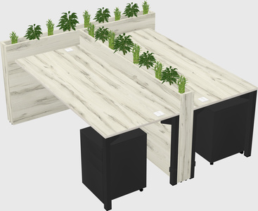 Rectangular shared desk